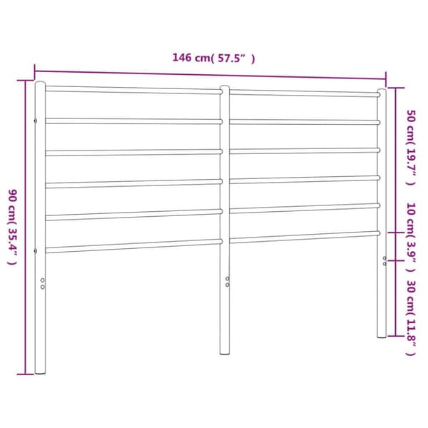 vidaXL sengegavl 140 cm metal sort