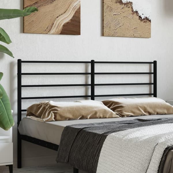 vidaXL sengegavl 140 cm metal sort