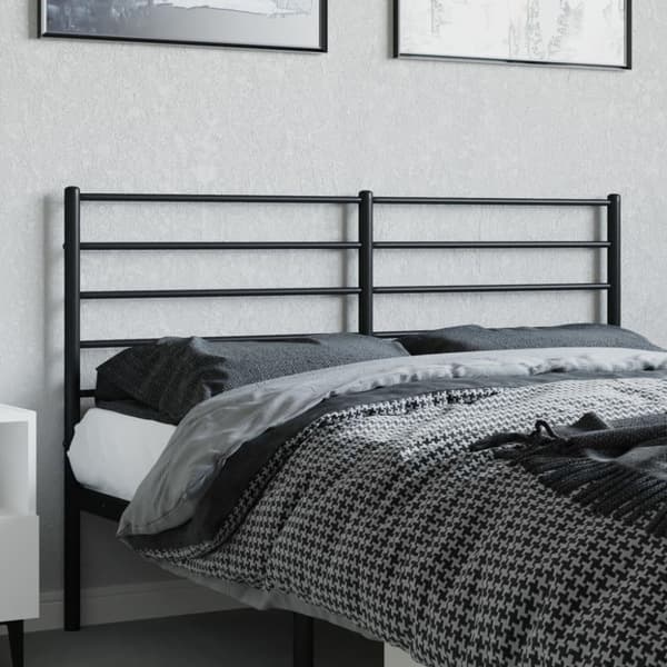 vidaXL sengegavl 140 cm metal sort