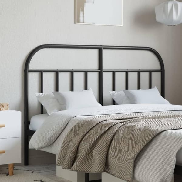vidaXL Metallinen sängynpääty musta 140 cm