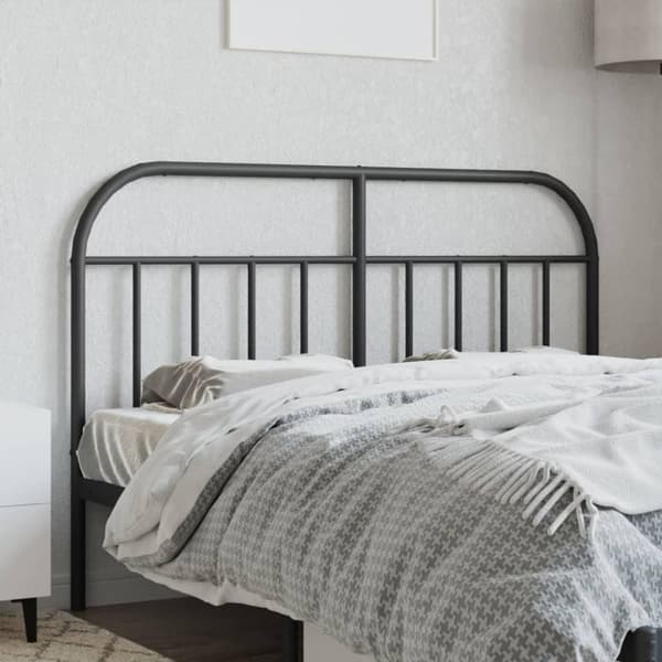 vidaXL Metallinen sängynpääty musta 140 cm
