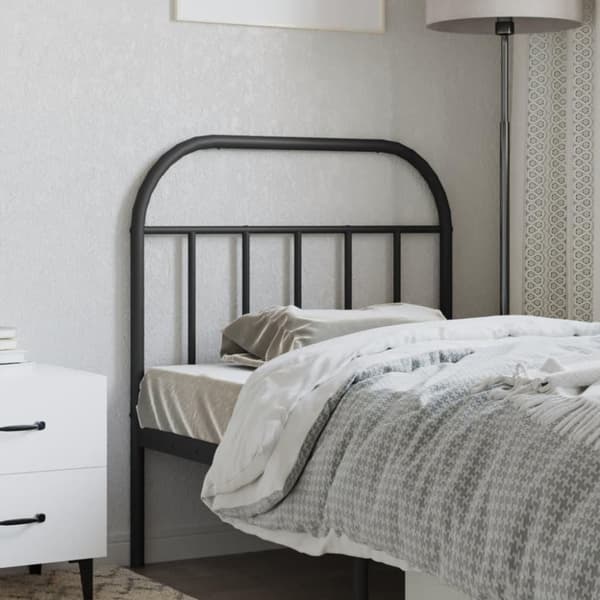 vidaXL Sengegavl i metall svart 90 cm