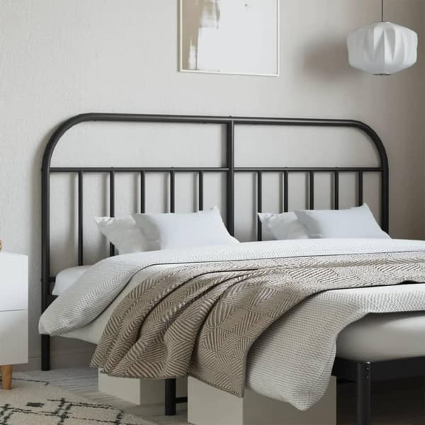 vidaXL sengegavl 160 cm metal sort