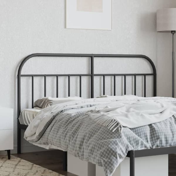 vidaXL sengegavl 160 cm metal sort