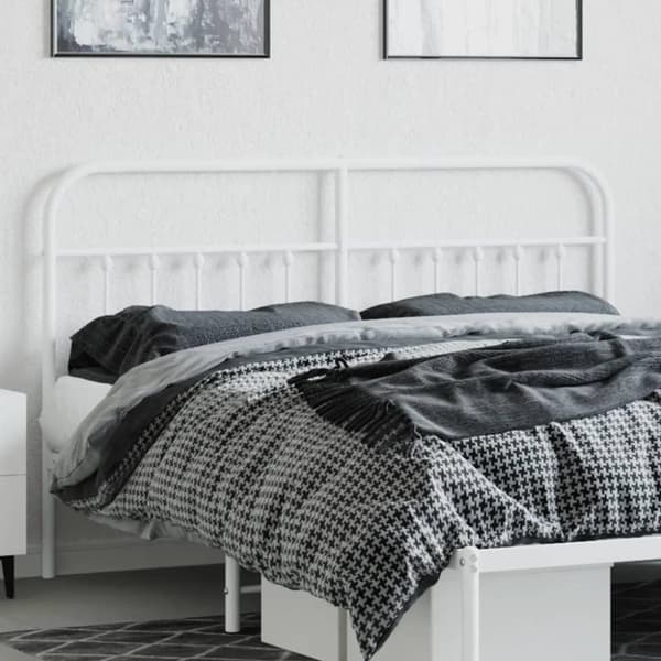 vidaXL Metallinen sängynpääty valkoinen 180 cm