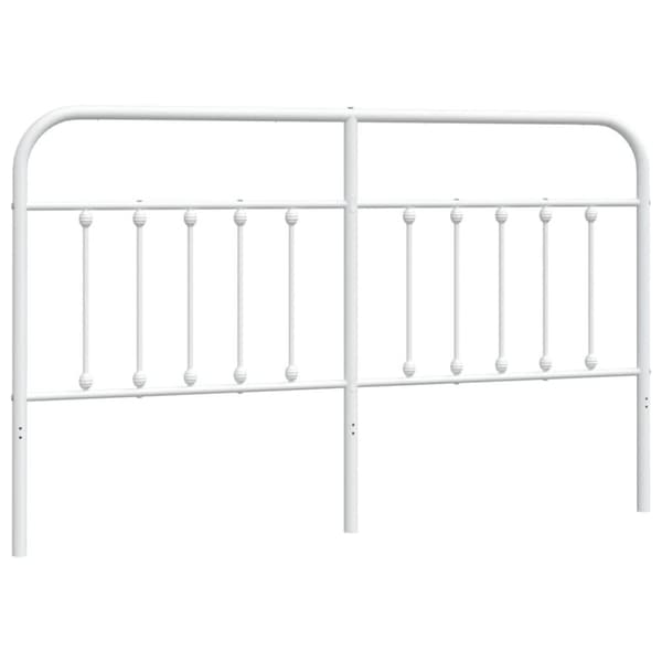 vidaXL Metallinen sängynpääty valkoinen 180 cm