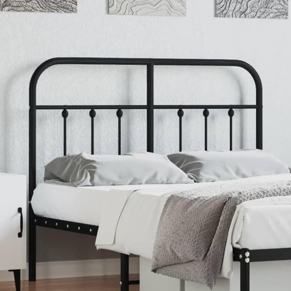 vidaXL Metallinen sängynpääty musta 120 cm