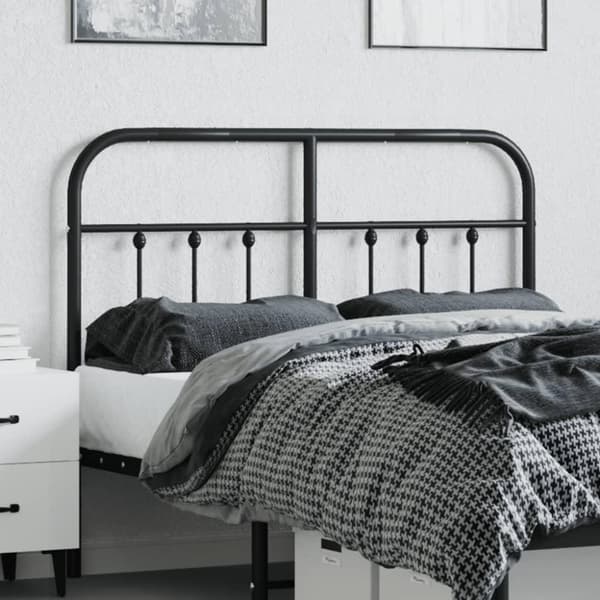 vidaXL Metallinen sängynpääty musta 120 cm