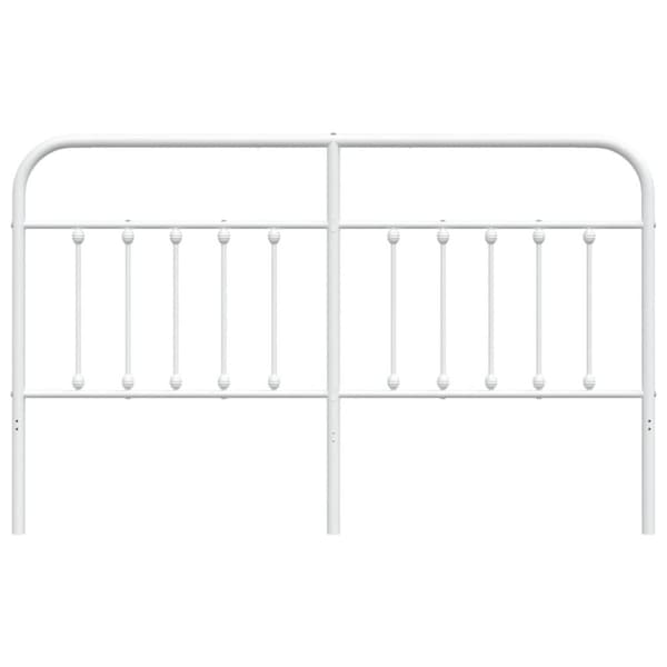 vidaXL Sengegavl i metall hvit 160 cm
