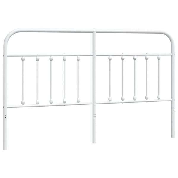vidaXL Sengegavl i metall hvit 160 cm