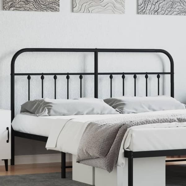 vidaXL sengegavl 160 cm metal sort