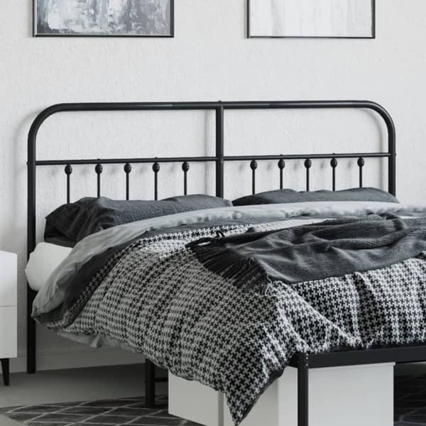 vidaXL sengegavl 160 cm metal sort
