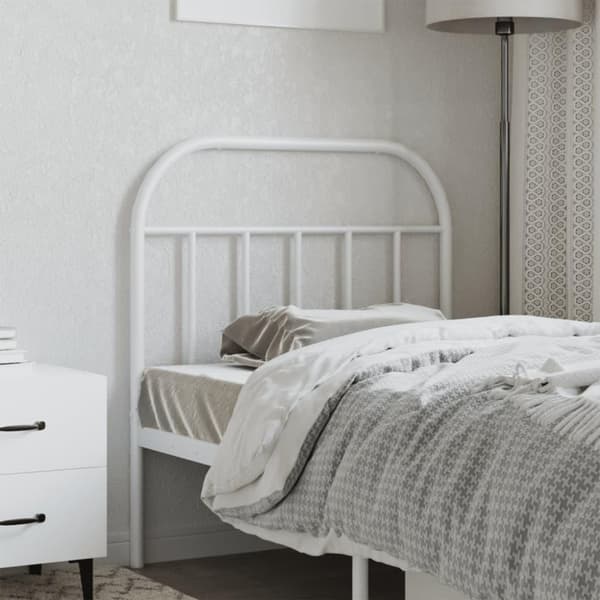 vidaXL Metallinen sängynpääty valkoinen 90 cm