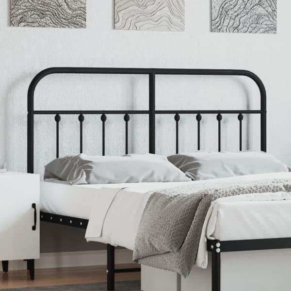 vidaXL Metallinen sängynpääty musta 150 cm