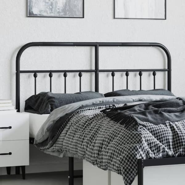 vidaXL Metallinen sängynpääty musta 150 cm