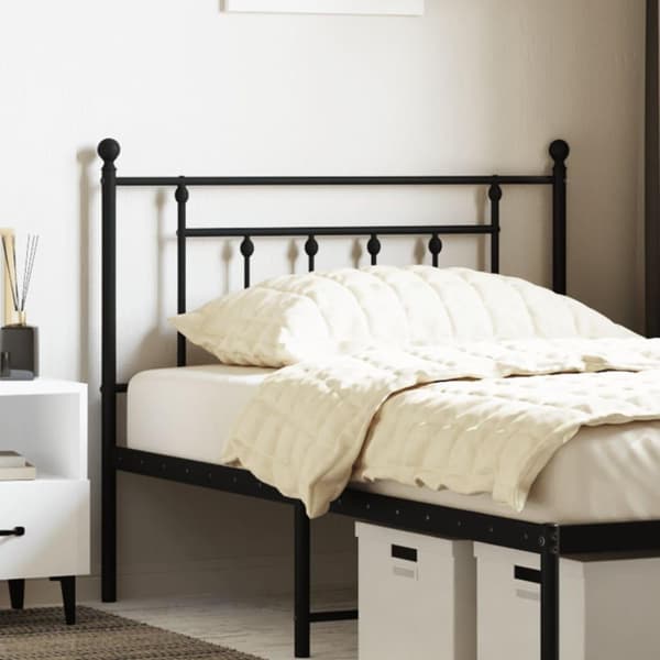 vidaXL sengegavl 100 cm metal sort