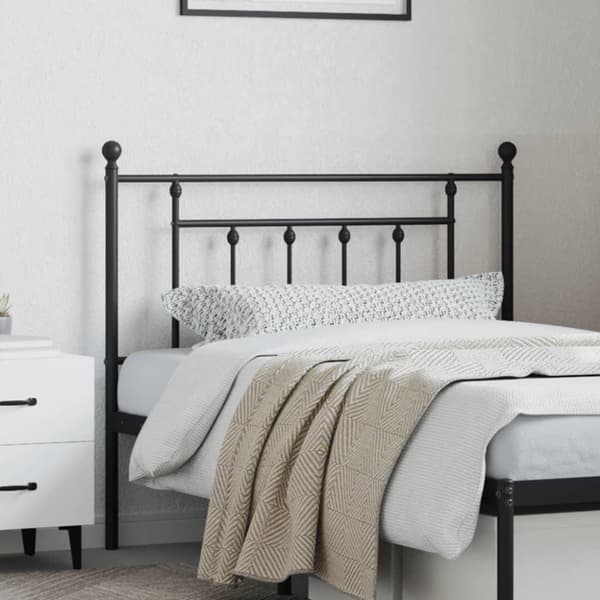 vidaXL sengegavl 100 cm metal sort