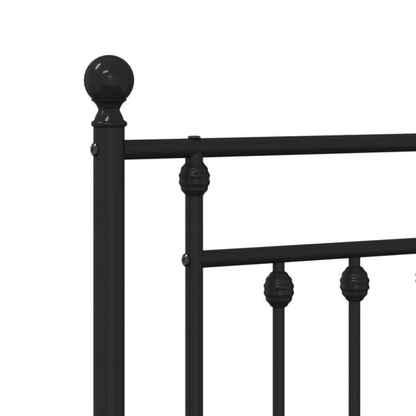 vidaXL sengegavl 135 cm metal sort