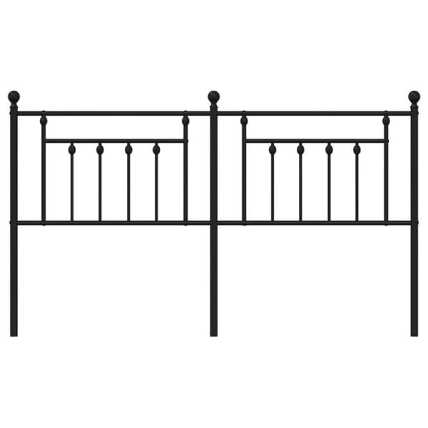vidaXL Metallinen sängynpääty musta 180 cm