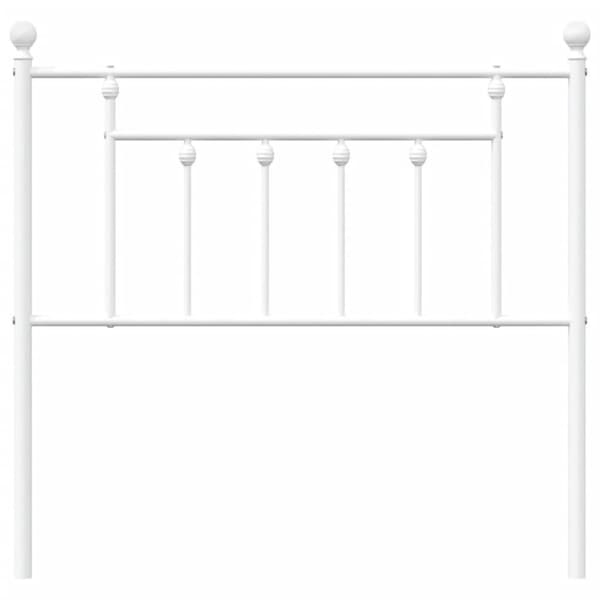 vidaXL Sengegavl i metall hvit 90 cm