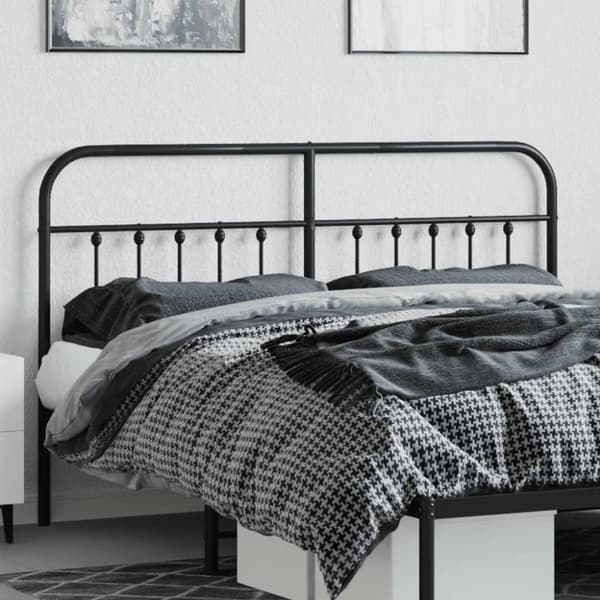 vidaXL Sengegavl i metall svart 180 cm