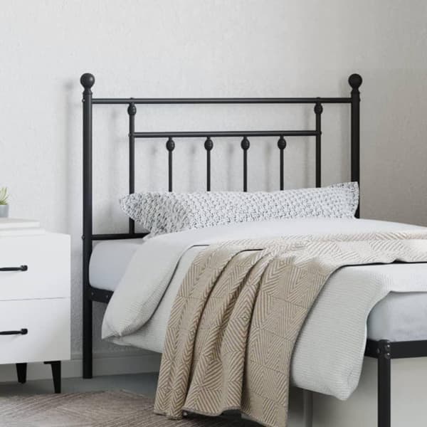 vidaXL Sengegavl i metall svart 90 cm