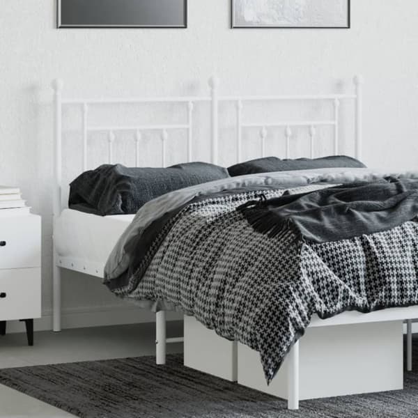 vidaXL sengegavl 140 cm metal hvid