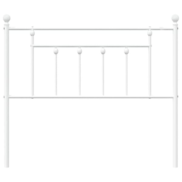 vidaXL Sengegavl i metall hvit 107 cm