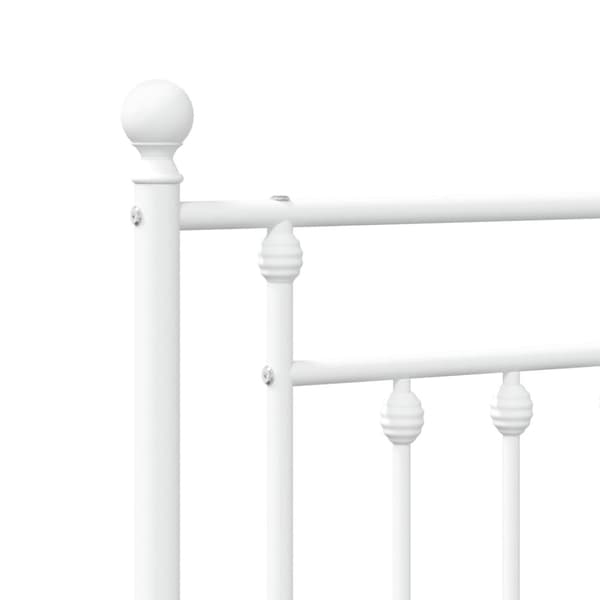 vidaXL Sengegavl i metall hvit 107 cm