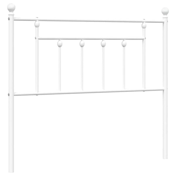 vidaXL Sengegavl i metall hvit 107 cm