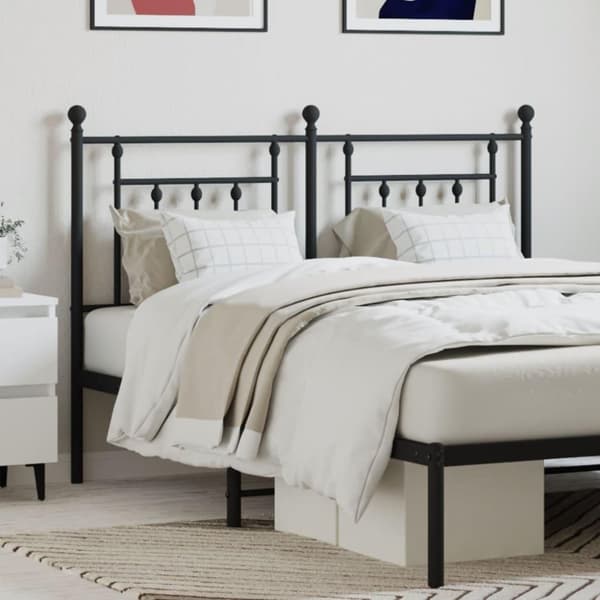 vidaXL Metallinen sängynpääty musta 140 cm