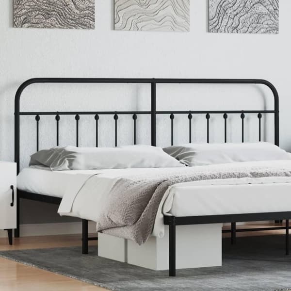 vidaXL sengegavl 200 cm metal sort