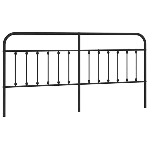 vidaXL sengegavl 200 cm metal sort