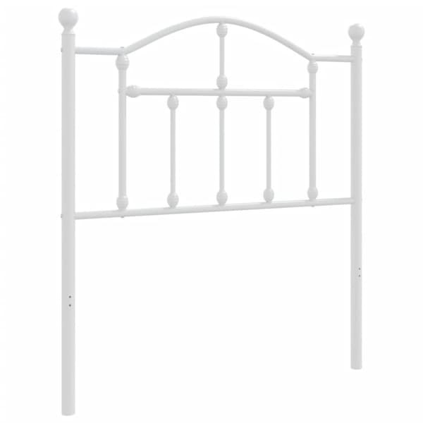vidaXL Metallinen sängynpääty valkoinen 80 cm