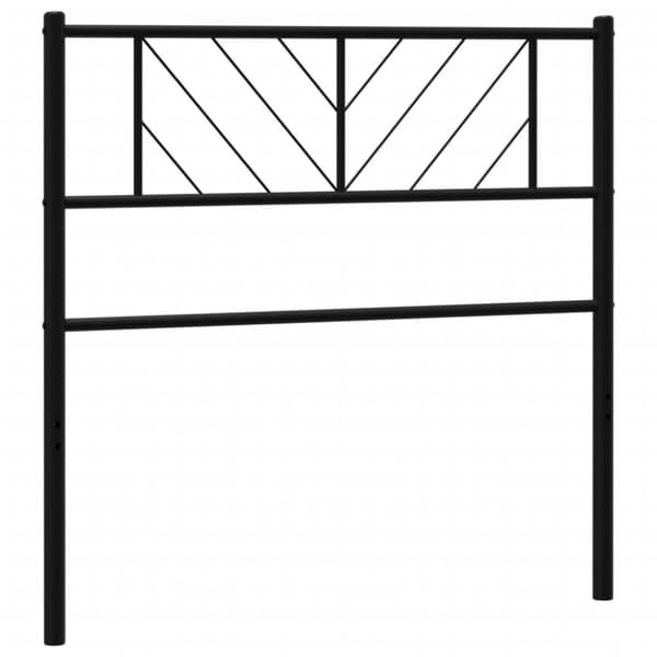 vidaXL Metallinen sängynpääty musta 90 cm