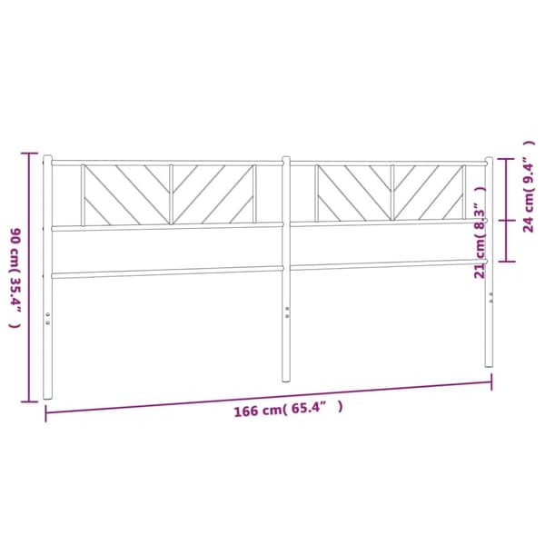 vidaXL sengegavl 160 cm metal hvid