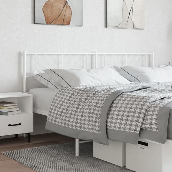 vidaXL sengegavl 160 cm metal hvid