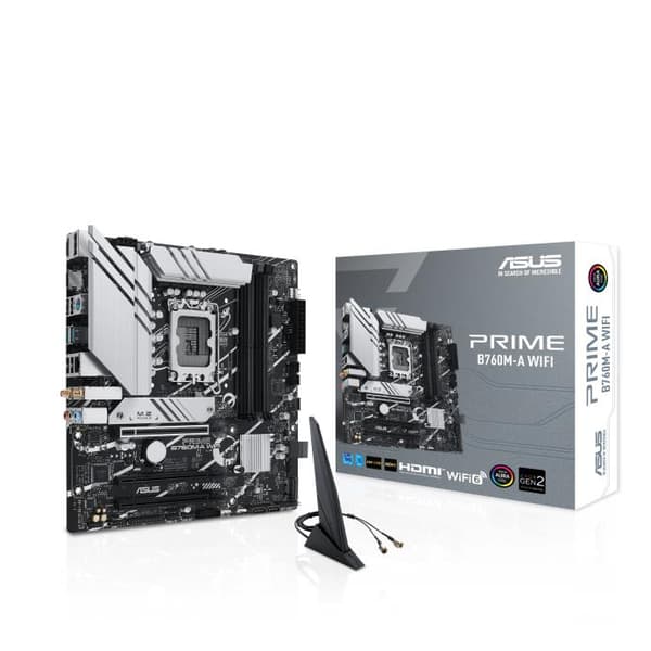Mainboard|ASUS|Intel B760 Express|LGA1700|Micro-ATX|Memory DDR5|Memory slots 4|3xPCI-Express 4.0 16x|2xM.2|2xHDMI|1xDisplayPort|4xUSB 2.0|2xUSB 3.2|1x