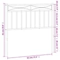 Pikkukuva 5 / 6: vidaXL Metallinen sängynpääty valkoinen 90 cm