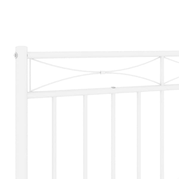 vidaXL Sengegavl i metall hvit 90 cm
