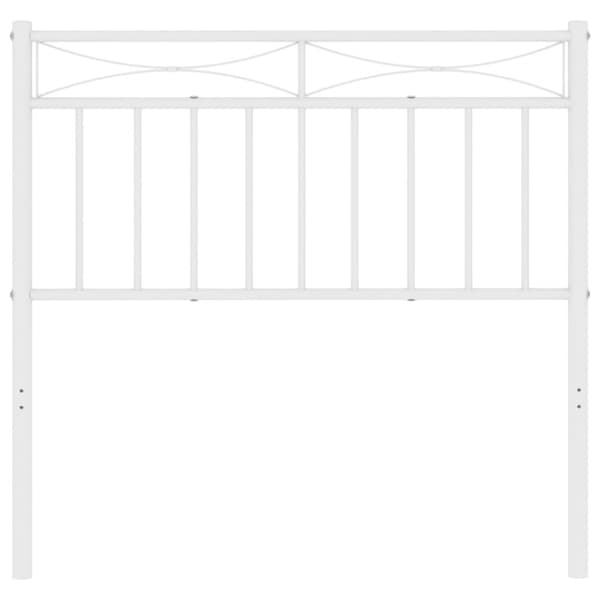 vidaXL Sengegavl i metall hvit 90 cm