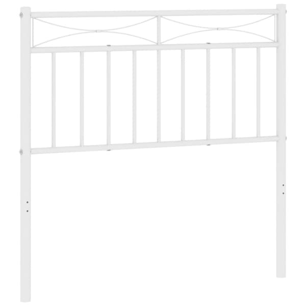 vidaXL Sengegavl i metall hvit 90 cm
