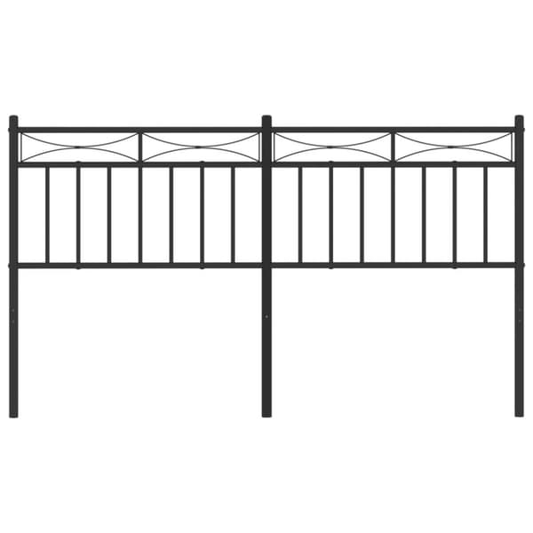 vidaXL sengegavl 150 cm metal sort