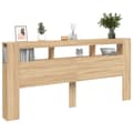 Miniatyrbilde 5 av 11: vidaXL Sengegavl sonoma eik 220x18,5x103,5 cm konstruert tre