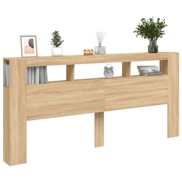 vidaXL Sengegavl sonoma eik 220x18,5x103,5 cm konstruert tre