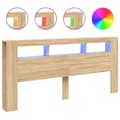 Miniatyrbilde 2 av 11: vidaXL Sengegavl sonoma eik 220x18,5x103,5 cm konstruert tre