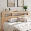 Pikkukuva 4 / 11: vidaXL Sängynpääty LED-valoilla Sonoma-tammi 220x18,5x103,5 cm puu