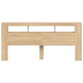 Pikkukuva 6 / 11: vidaXL Sängynpääty LED-valoilla Sonoma-tammi 220x18,5x103,5 cm puu