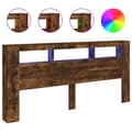 Miniatyrbilde 2 av 11: vidaXL Sengegavl med LED røkt eik 220x18,5x103,5 cm konstruert tre