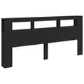 Miniatyrbilde 3 av 11: vidaXL Sengegavl med LED svart 220x18,5x103,5 cm konstruert tre